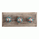 Sea Green Flower Ceramic Wooden Hooks